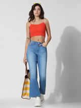 Women's Blue Woven Casual Solid Regular Fit Jeans