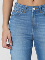 Women's Blue Woven Casual Solid Regular Fit Jeans