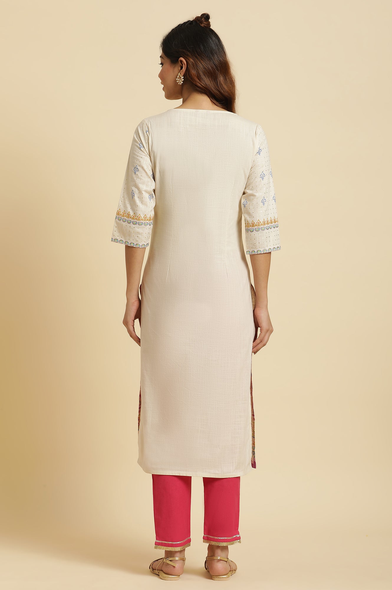 Women's Paisley Printed Cotton Straight Kurta