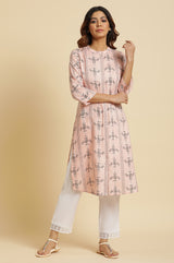 Women's Geometric Printed Rayon Straight Kurta