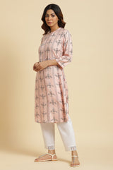 Women's Geometric Printed Rayon Straight Kurta