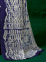 Women's Bhagalpuri Silk Purple Printed Designer Saree with Blouse Piece