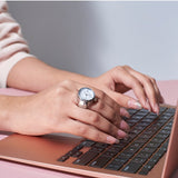 Women's Girl Boss Salty Watch Ring - Silver