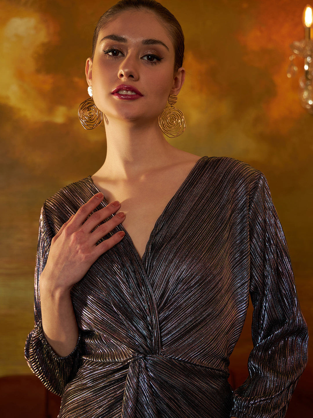 Women's Purple Party Wear A-line Dress