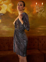 Women's Purple Party Wear A-line Dress