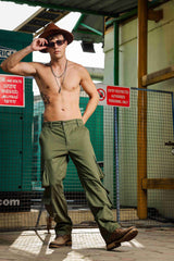 Unisex Olive Green Baggy Cargo