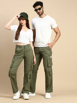 Unisex Olive Green Baggy Cargo