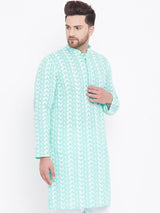 Men's Green Traditional Ethnic Full Sleeves Kurta