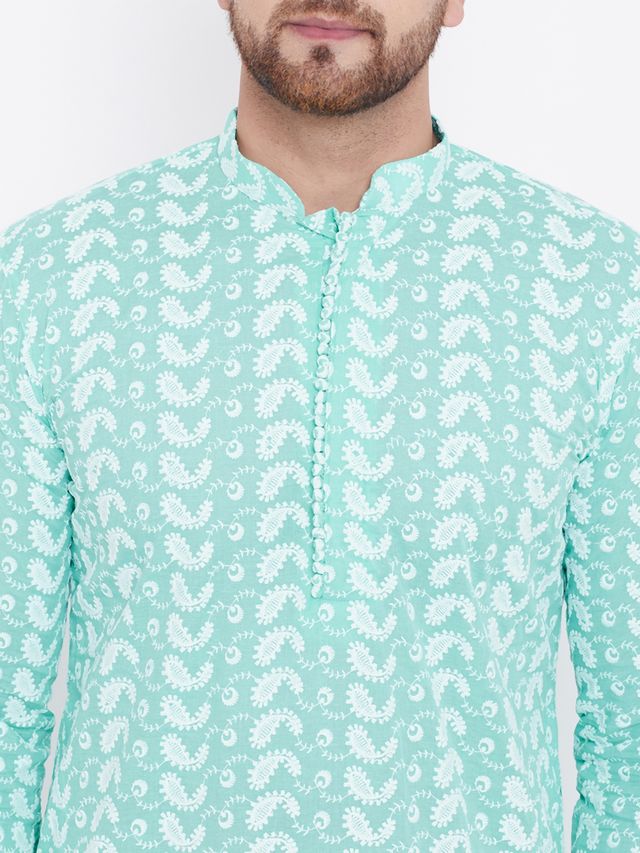 Men's Green Traditional Ethnic Full Sleeves Kurta