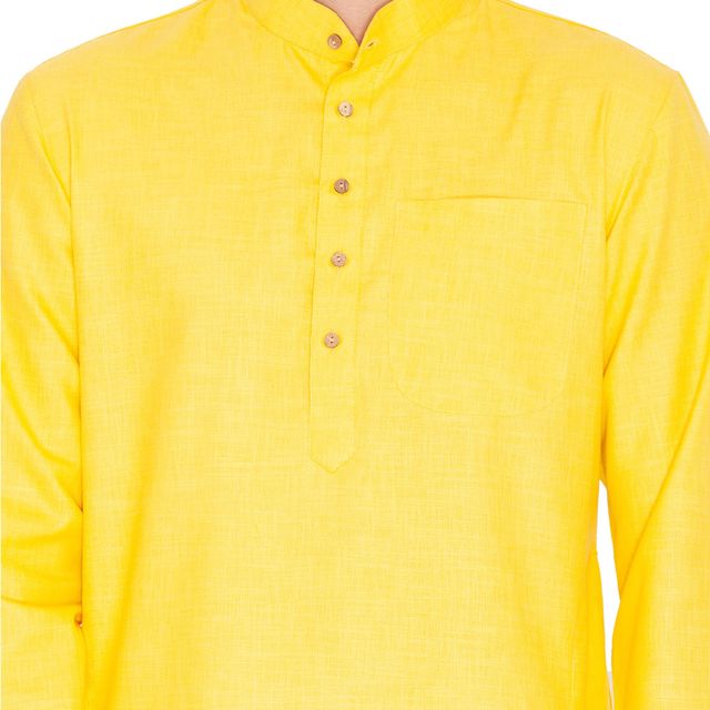 Men's Yellow Traditional Ethnic Full Sleeves Kurta