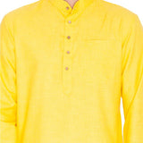 Men's Yellow Traditional Ethnic Full Sleeves Kurta