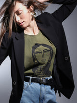 Women's Green Graphic Print T-Shirt
