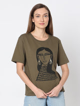 Women's Green Graphic Print T-Shirt