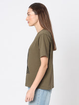 Women's Green Graphic Print T-Shirt