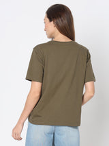 Women's Green Graphic Print T-Shirt