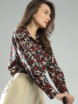 Women's Black Floral Shirt
