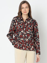 Women's Black Floral Shirt