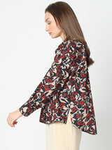Women's Black Floral Shirt