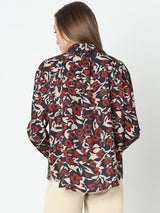 Women's Black Floral Shirt
