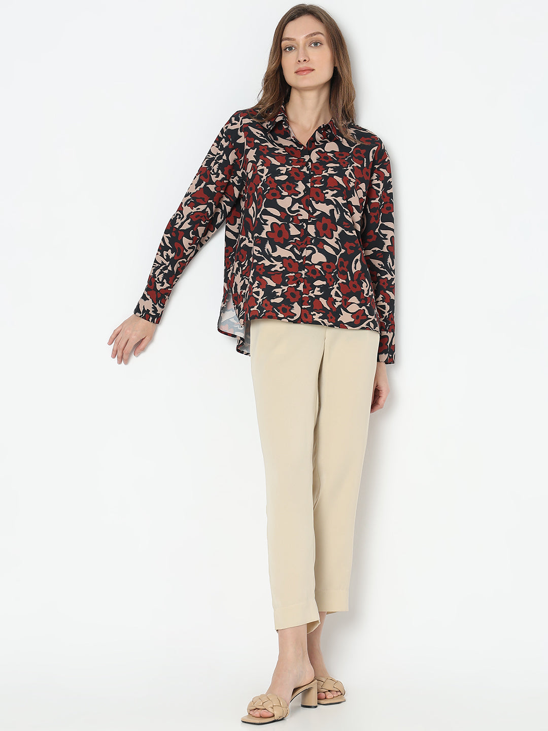 Women's Black Floral Shirt