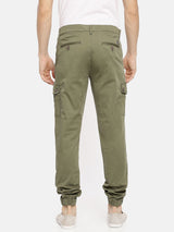 Men's Slim Fit Solid Mid Rise Cuffed Jogger