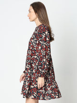 Women's Multicolor Floral Shift Dress