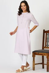 Women's Solid Cotton Straight Kurta
