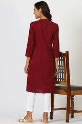 Women's Solid Cotton Straight Kurta