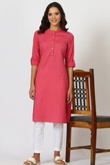 Women's Solid Cotton Straight Kurta