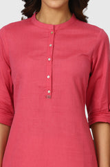Women's Solid Cotton Straight Kurta