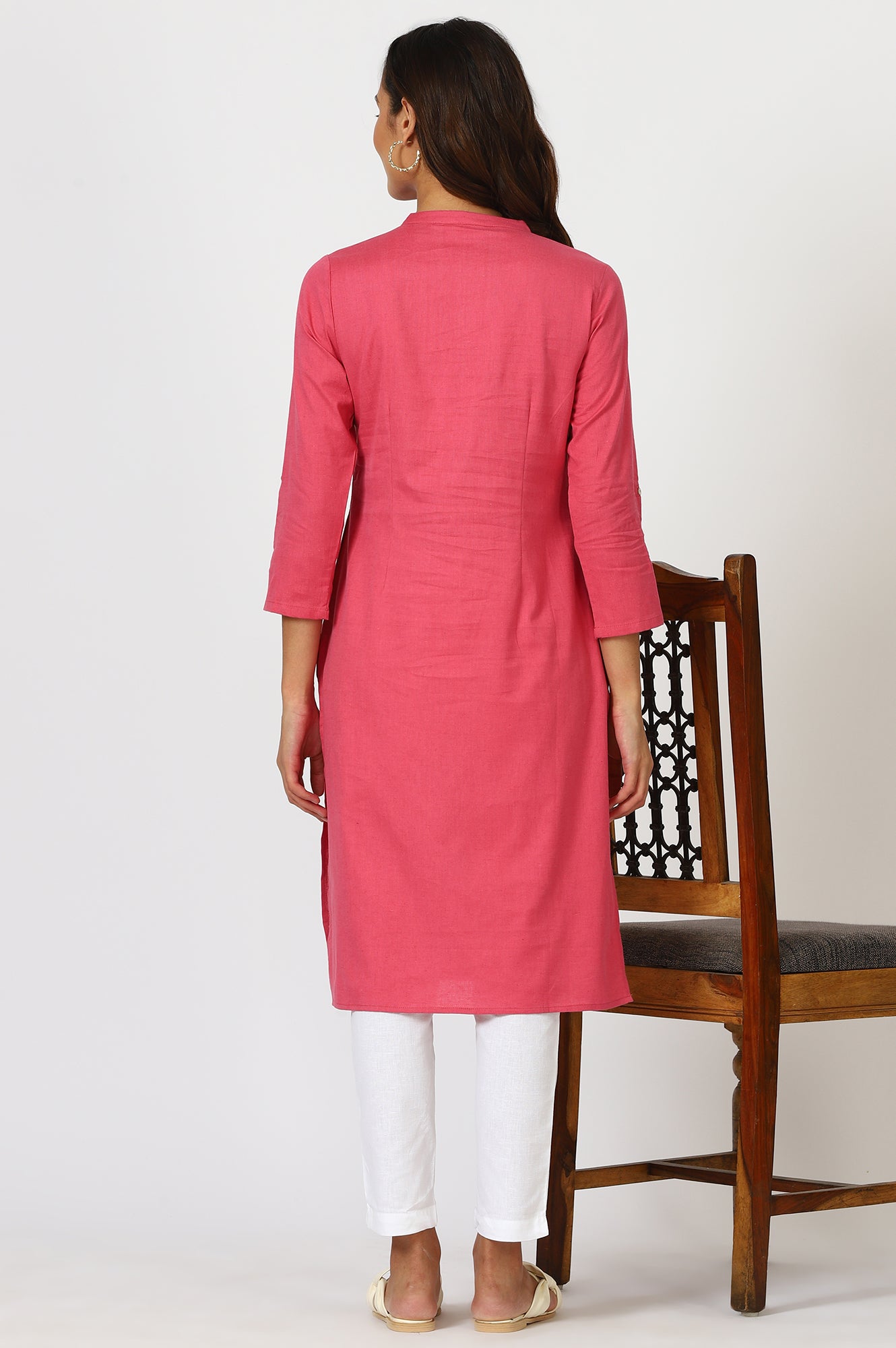 Women's Solid Cotton Straight Kurta