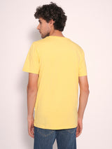 Men's Yellow Casual Slim Fit Solid Short Sleeve Tshirt