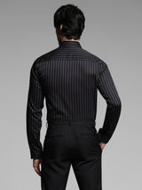 Men's Black Casual Slim Fit Stretchable Full Sleeves Shirt
