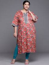 Women Multicolor Festive  Printed  Three-Quarter Sleeves Kurta