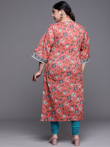 Women Multicolor Festive  Printed  Three-Quarter Sleeves Kurta
