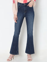 Women's Blue High Rise Flared Jeans