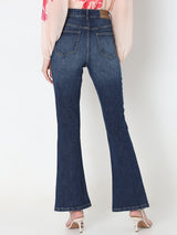 Women's Blue High Rise Flared Jeans