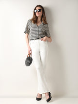 Women's White High Rise Bootcut Jeans
