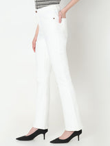 Women's White High Rise Bootcut Jeans