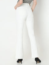 Women's White High Rise Bootcut Jeans