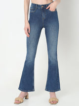 Women's Blue High Rise Bootcut Jeans