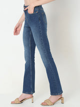 Women's Blue High Rise Bootcut Jeans