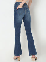 Women's Blue High Rise Bootcut Jeans