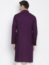 Men's Purple Traditional Ethnic Full Sleeves Kurta