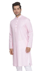 Men's Pink Traditional Ethnic Full Sleeves Kurta