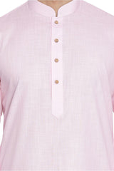 Men's Pink Traditional Ethnic Full Sleeves Kurta