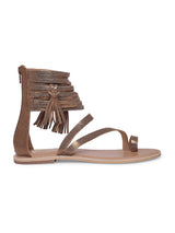 Women's Brown Casual Leather Gladiator Sandals