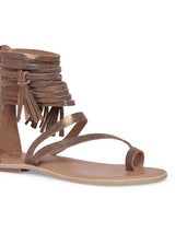 Women's Brown Casual Leather Gladiator Sandals