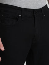Men's Black Casual Solid Denim Regular Fit Low Rise Jeans
