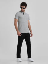 Men's Black Casual Solid Denim Regular Fit Low Rise Jeans